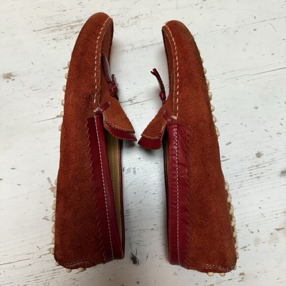 Tod’s Gommino Red Suede Driving Loafer Moccasins Tasseled Kilted EUR 37.5 US 7.5 - Picture 5 of 12